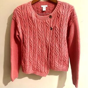 Sundance Pink Cable Knit Sweater sm